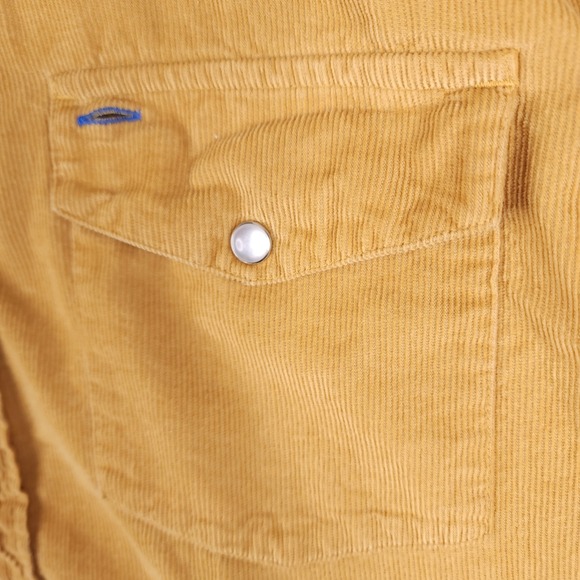 Criquet Corduroy Snap Front Shirt Mens Large Mustard Yellow Western Long Sleeve - Picture 4 of 13